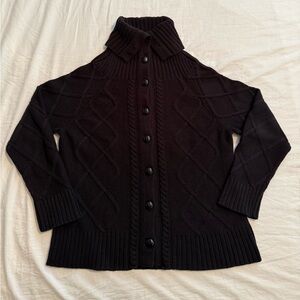 Kate Hill Black Button-Up Cardigan Sweater Women’s Size L
